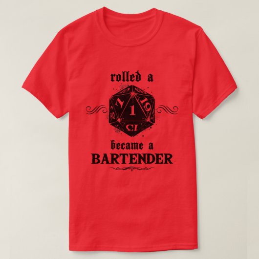 T-shirt Barbtender à rouleaux malheureux (Design devant)