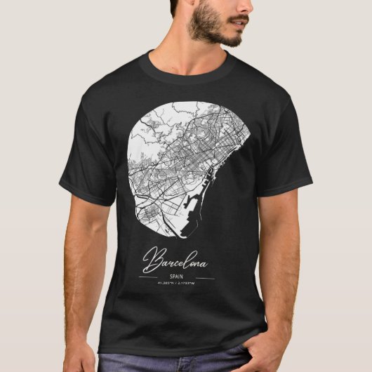 T-shirt Barcelona City Map (Devant)