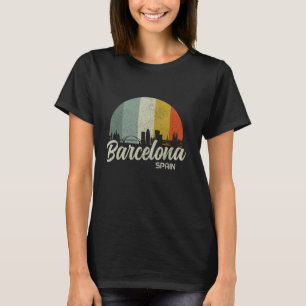 T-shirt Barcelona Skyline Espagne Vintage souvenir espagno