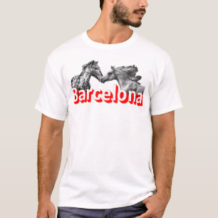 T-shirt Barcelone, Cheval, Football, Amour de voyage