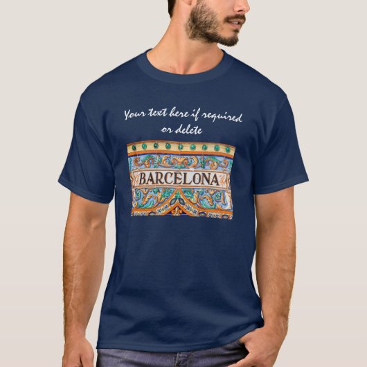 T-shirt Barcelone dans l'effet de tuiles /Espagne/Espagnol (Devant)