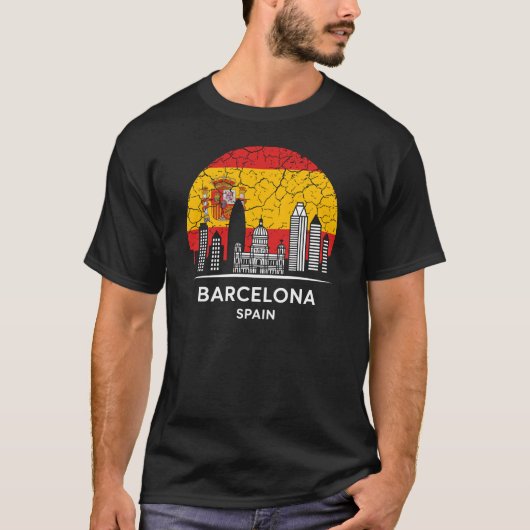 T-shirt Barcelone, Espagne (Devant)