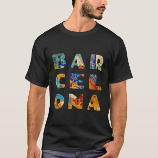 T-shirt Barcelone Espagne Clip Mosaic Espagnol Espana