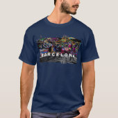 T-shirt Barcelone, Espagne en graffiti (Devant)