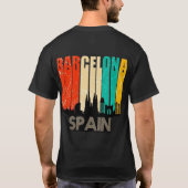 T-shirt Barcelone Espagne Skyline Art (Dos)