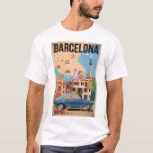 T-shirt Barcelone Espagne vintage (Devant)
