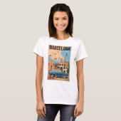 T-shirt Barcelone Espagne vintage (Devant entier)