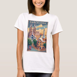 T-shirt Barcelone Espagne vintage