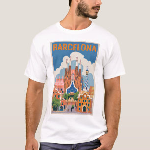 T-shirt Barcelone Espagne vintage