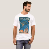 T-shirt Barcelone Espagne vintage (Devant entier)