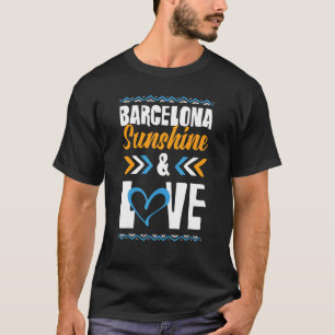 T-shirt Barcelone Sunshine Love Party Vacation Citation