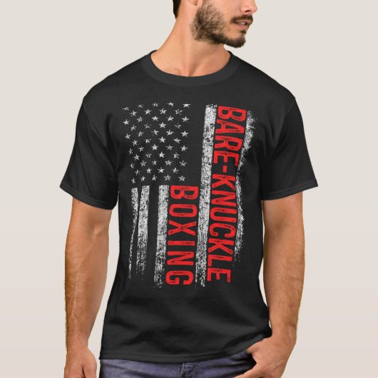 T-shirt Bare Knuckle Boxing American Flag 4th of July Figh (Devant)