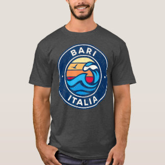 T-shirt Bari Italie Vintage Vagues Nautiques Design
