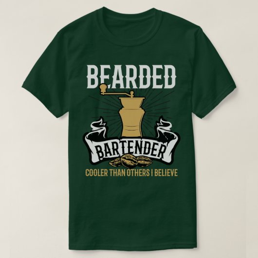 T-shirt Barista Bearded Bartender (Design devant)