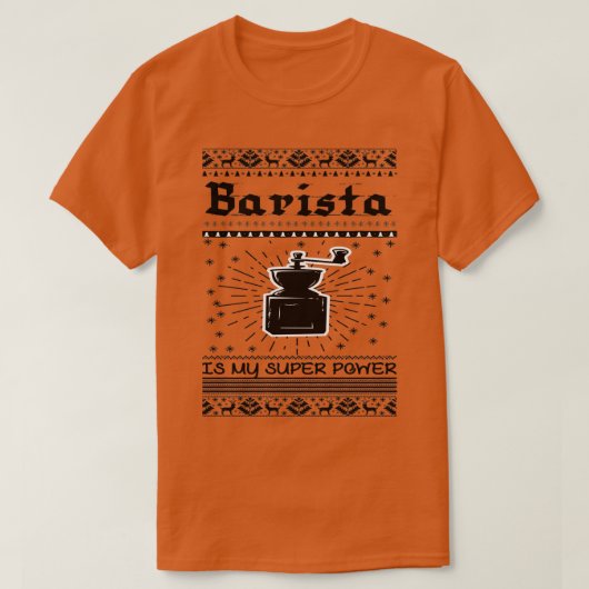 T-shirt Barista est mon café super-puissance Barista 1 (Design devant)