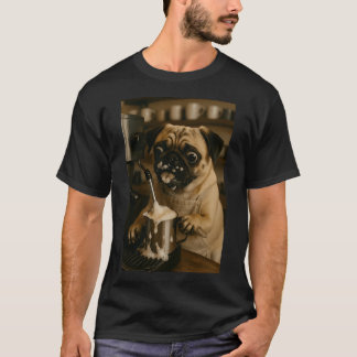 T-shirt Barista Pug, Art de chien mignon, Amoureux du café