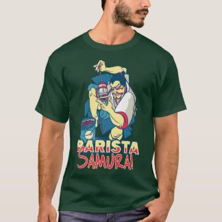 T-shirt Barista Samurai Motif de la presse française Café