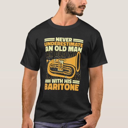 T-shirt Baritone Bass Euphonium Old Man 1 (Devant)