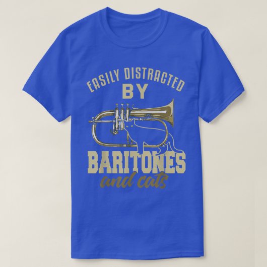 T-shirt Baritone Funny Amoureux des chats Marching Band Ba (Design devant)