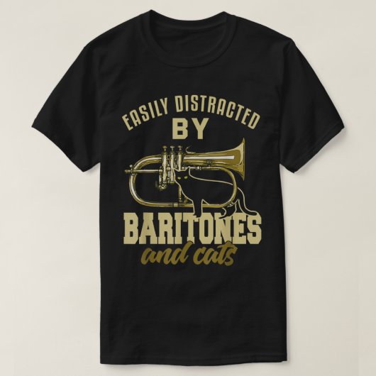T-shirt Baritone Shirt Funny Amoureux des chats Marching B (Design devant)