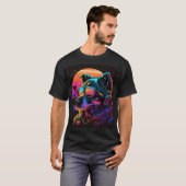 T-shirt Bark to the Future : 80s Synthwave Chien Graphic (Devant entier)