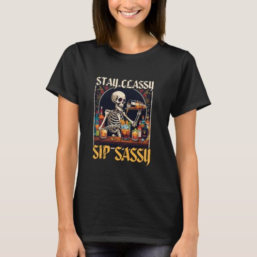 T-shirt Barkeeper Bartender Bartending Stay Classic Sip Sa (Devant)