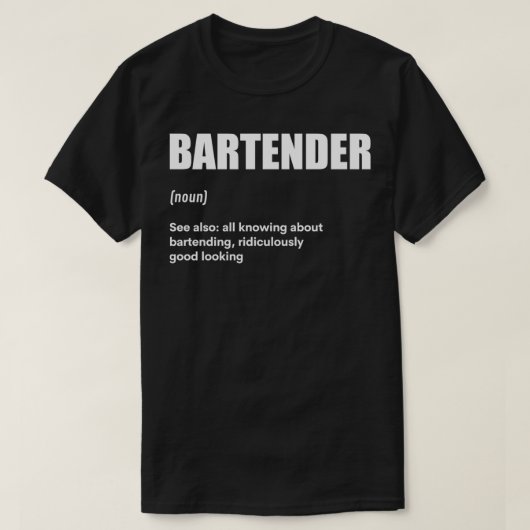 T-shirt Barkeeper Bartender Funny Définition (Design devant)