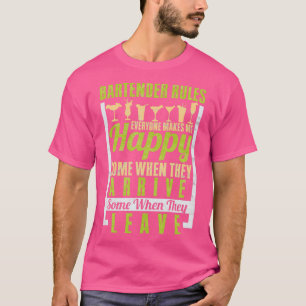 T-shirt Barmaid Barman Bartender Régit Tout Le Monde Me Fa
