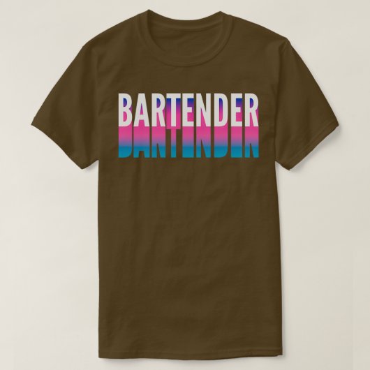 T-shirt Barman Avec Ombre De Dégradé Long 1 (Design devant)