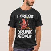 T-shirt Barman Octopus Je crée des gens ivres (Devant)