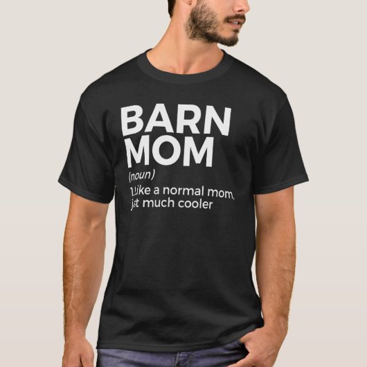 T-shirt Barn Maman Définition Cheval équitation (Devant)