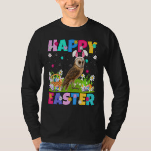 T-shirt Barne Owl Bird Happy Pâques Bunny Barn Owl Pâques