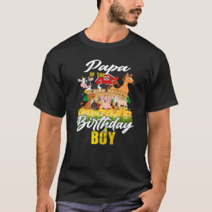 T-shirt Barnyard Papa De L'Anniversaire Boy Family Farm An