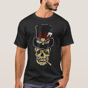 T-shirt Baron Samedi À L'Ace Des Pique Crâne Noir Voodoo