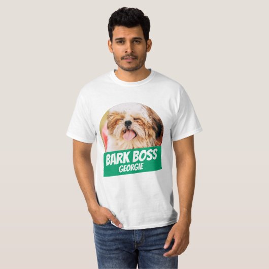 T-shirt Barre Boss Animal Chien Photo Cool moderne Simple (Devant entier)