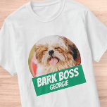 T-shirt Barre Boss Animal Chien Photo Cool moderne Simple<br><div class="desc">Le design est simple avec un arrière - plan de couleur simple et la typographie sans serif pour un look super-héros.</div>