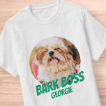T-shirt Barre Boss Animal Chien Photo Cool moderne Simple<br><div class="desc">Le design est simple avec un arrière - plan de couleur simple et la typographie sans serif pour un look super-héros.</div>
