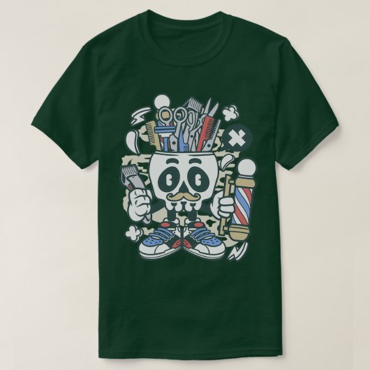T-shirt Barre crâne Hipster (Design devant)