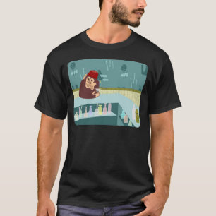 T-shirt Barre de Martini de singe de Fez