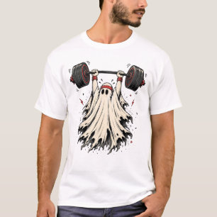 T-shirt Barre de musculation fantôme drôle de gym fitness