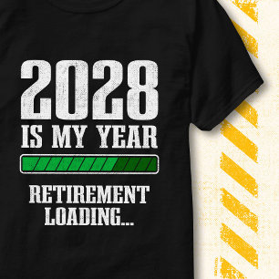 T-shirt Barre de progression drôle Retraité 2028 Retraite