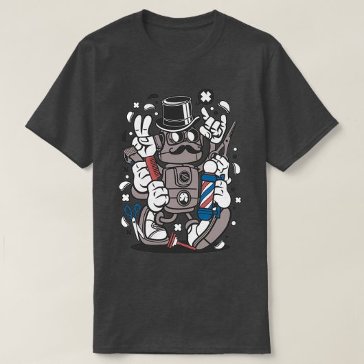 T-shirt Barre Robot Hipster (Design devant)