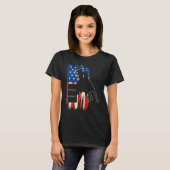 T-shirt Barrel Racer American Flag Patriotic Rodeo Barrel (Devant entier)