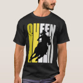 T-shirt Barrel Racing Queen Rodeo Women Cowgirls Retro Yel (Devant)