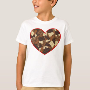 T-shirt Barres de chocolat Design en forme de cœur