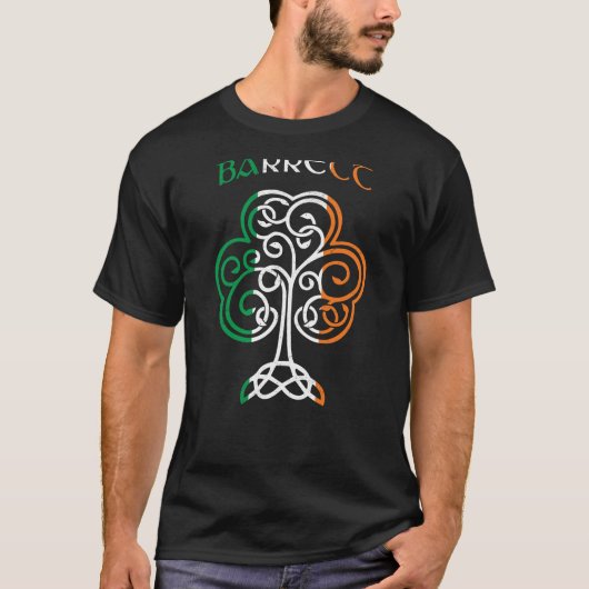 T-shirt BARRETT Nom irlandais Shamrock Irlande Drapeau Fam (Devant)
