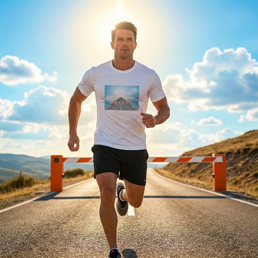 T-shirt Barrière rouge et blanche Accès bloqué