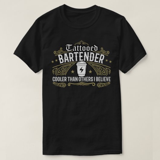 T-shirt Bartender Barista Tattooed (Design devant)
