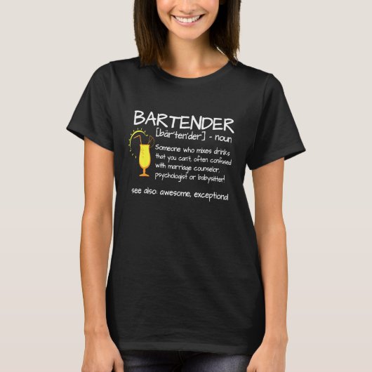 T-shirt Bartender - Bartender Definition Funny Mixologue (Devant)