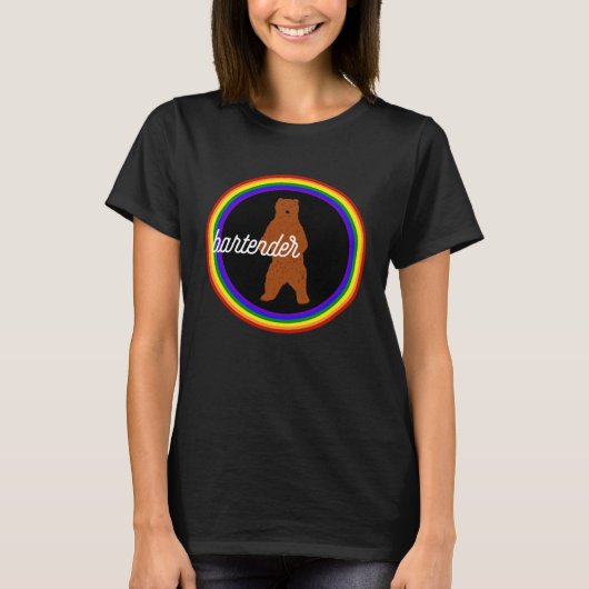T-shirt Bartender  Bartender Pride Bear (Devant)